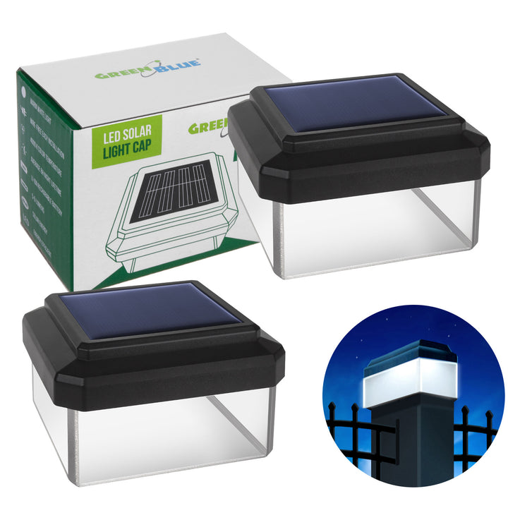 Lámpara LED solar para poste GreenBlue, 60 x 60 mm, cubierta en forma de sobre, GB126, 2 unidades