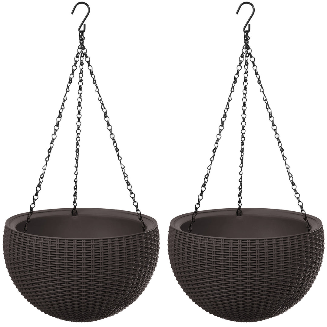 Maceta colgante Keter Sphere Planter, color marrón, 2 unidades