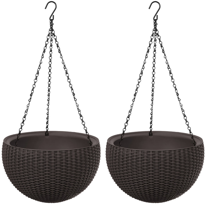 Maceta colgante Keter Sphere Planter, color marrón, 2 unidades