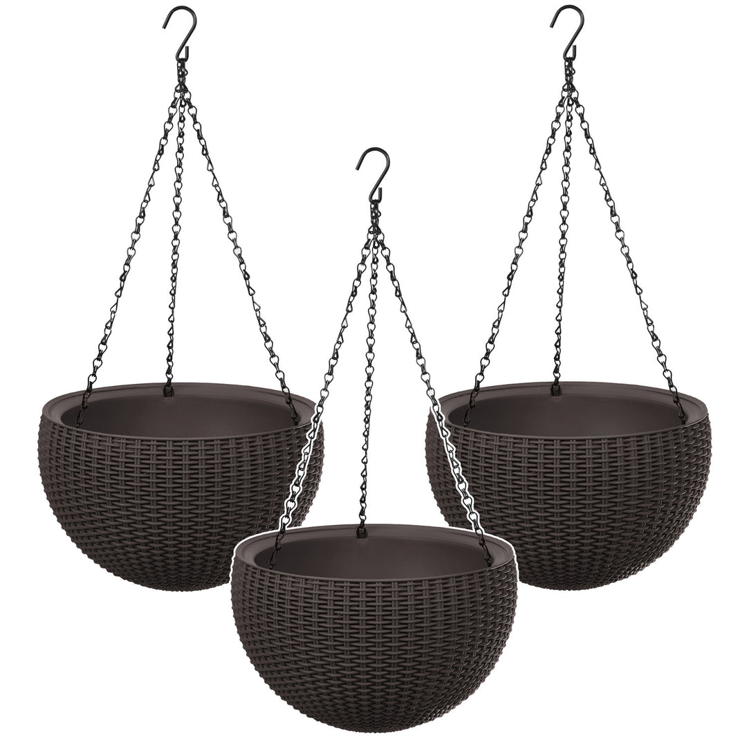 Maceta colgante Keter Sphere Planter, color marrón, 3 unidades