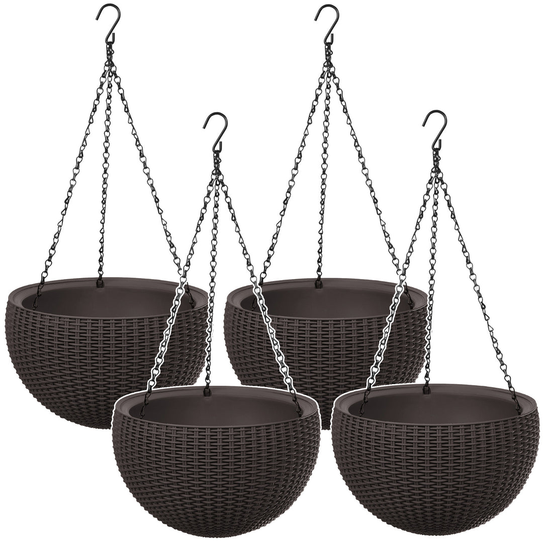 Maceta colgante Keter Sphere Planter, color marrón, 4 unidades