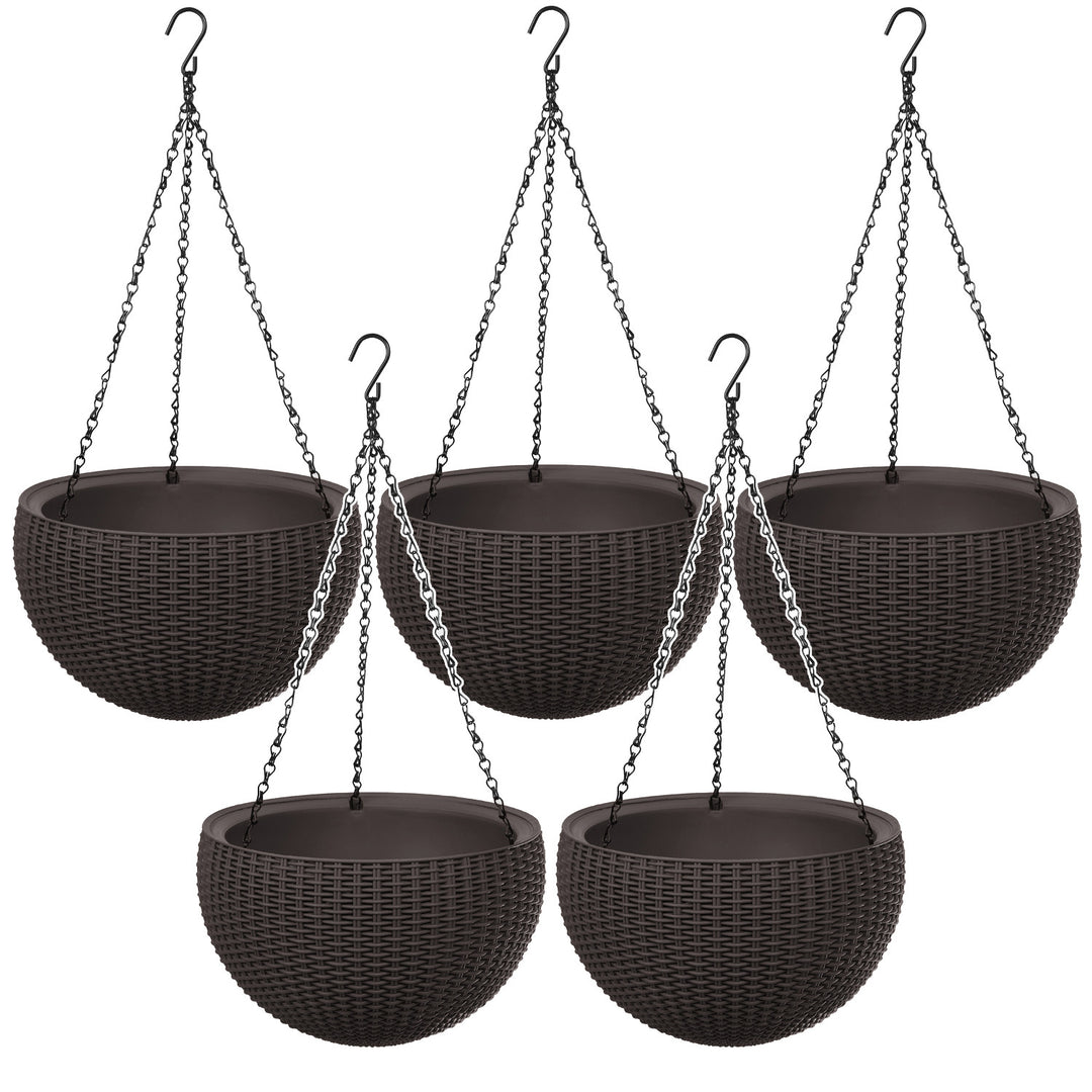 Maceta colgante Keter Sphere Planter, color marrón, 5 unidades