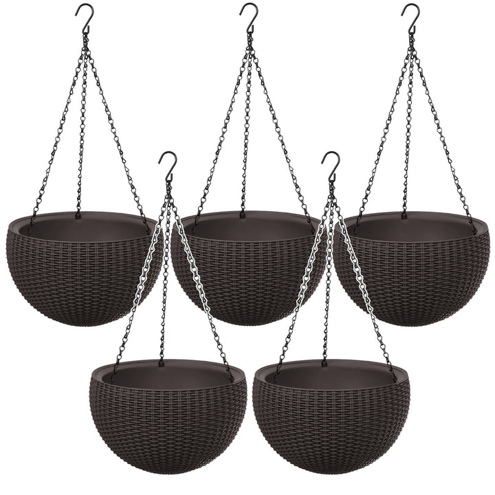 Maceta colgante Keter Sphere Planter, color marrón, 5 unidades