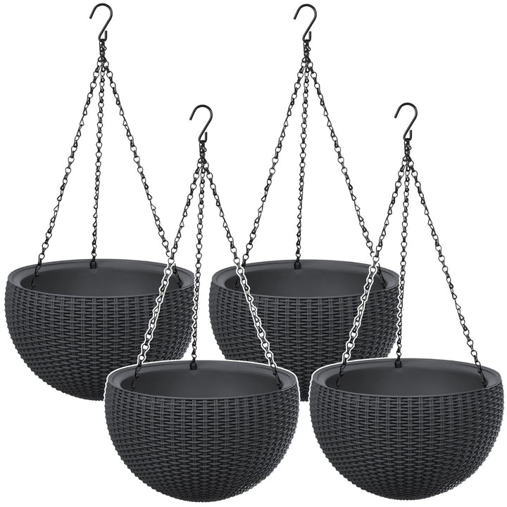 Maceta colgante Keter Sphere Planter, color antracita, 4 unidades