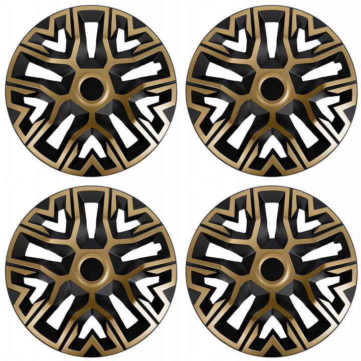 Tapacubos universales de 14'' NRM The Best bicolor dorado y negro, 4 unidades