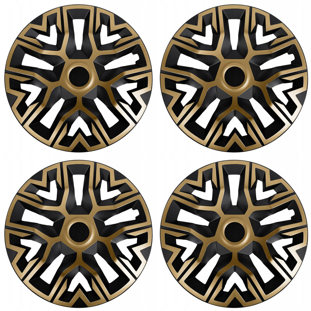 Tapacubos universales de 16'' NRM The Best bicolor (dorado y negro), 4 unidades