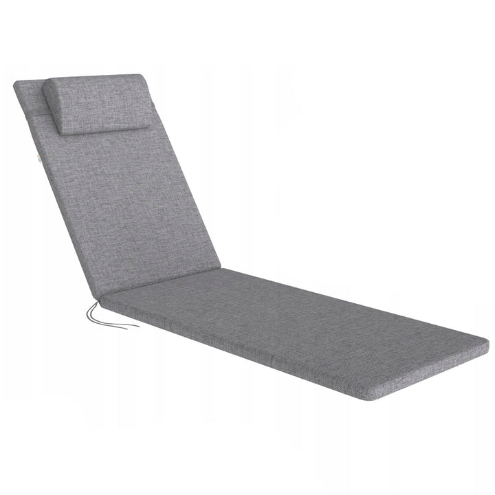 Cojín para tumbona Madera, color gris, tejido S-550 melange, tamaño 190 x 55 cm, sujeción con cinta elástica, impermeable, melange S-23