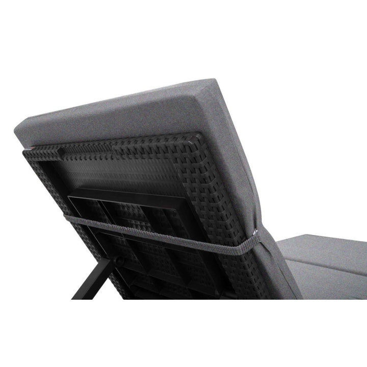 Cojín para tumbona Daytona, color gris, tejido S-550 Melange, tamaño 192 x 64 cm, sujeción con cinta elástica, impermeable, Melange S-23