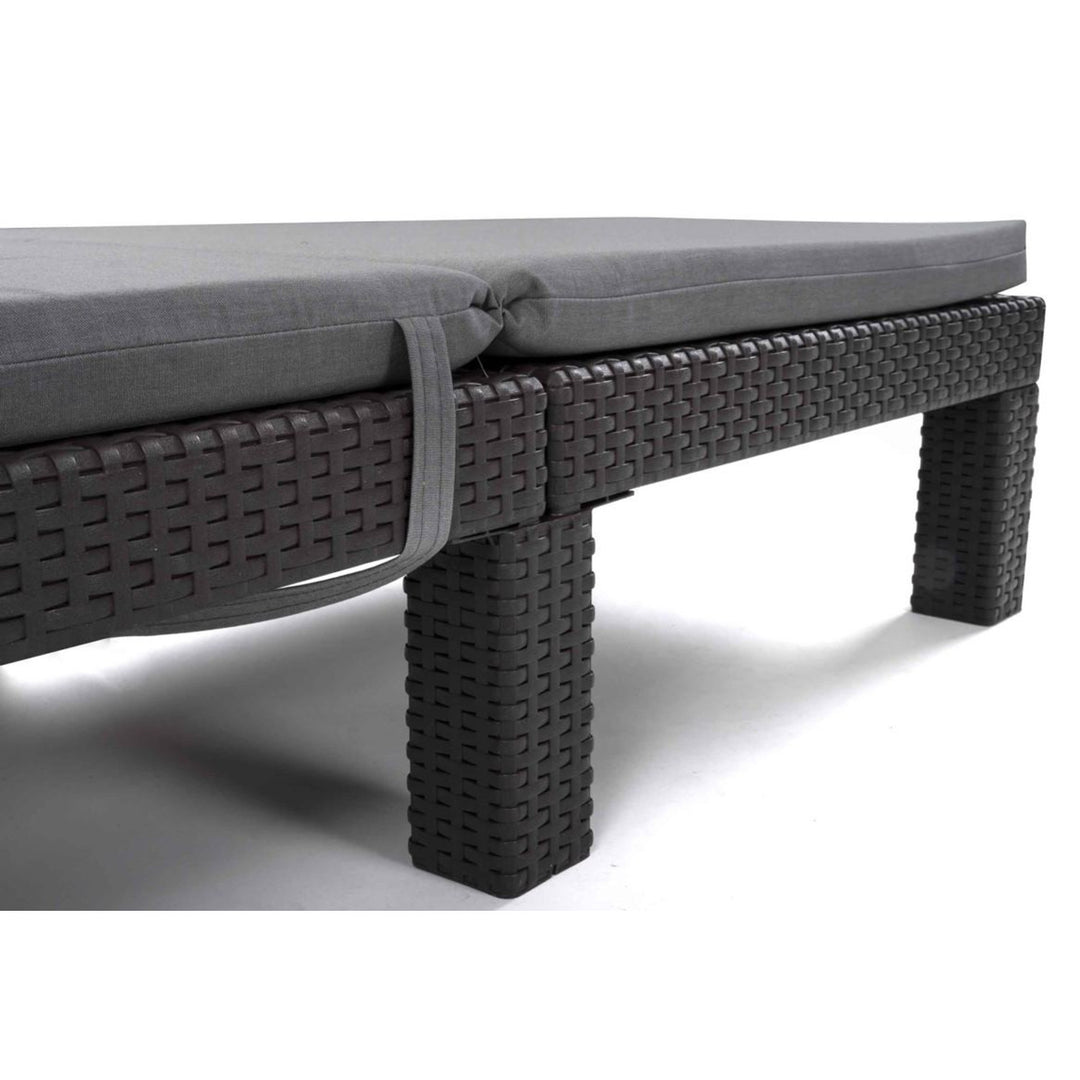 Cojín para tumbona Daytona, color gris, tejido S-550 Melange, tamaño 192 x 64 cm, sujeción con cinta elástica, impermeable, Melange S-23