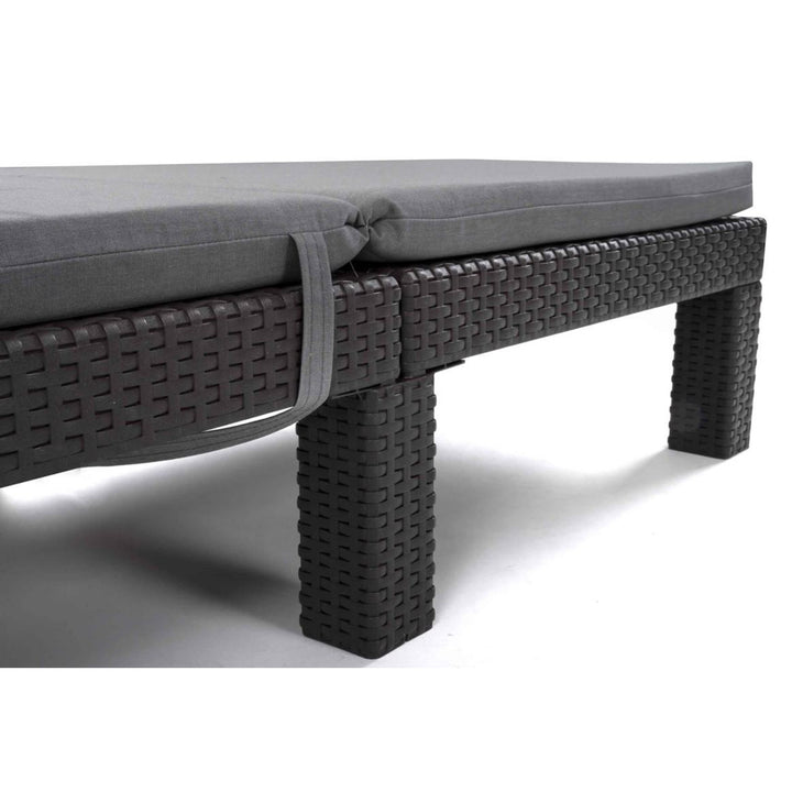 Cojín para tumbona Daytona, color gris, tejido S-550 Melange, tamaño 192 x 64 cm, sujeción con cinta elástica, impermeable, Melange S-23