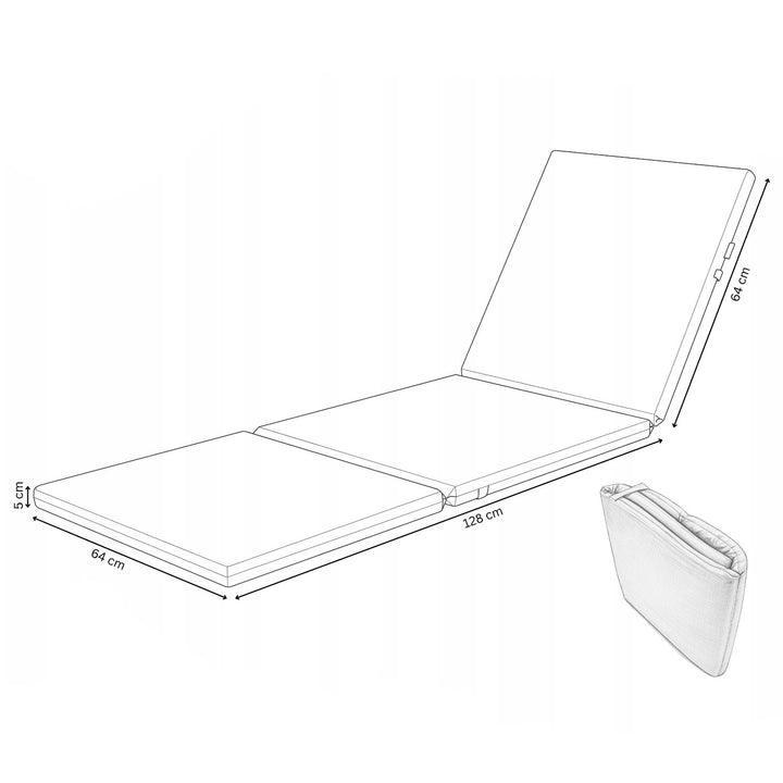 Cojín para tumbona Daytona, color gris, tejido S-550 Melange, tamaño 192 x 64 cm, sujeción con cinta elástica, impermeable, Melange S-23