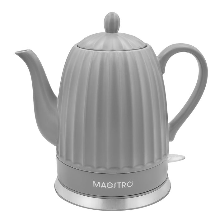Hervidor eléctrico de cerámica Maestro, color gris, potencia de 1500 W, capacidad de 1,5 l, base giratoria, indicador de nivel de agua, cable de alimentación de 65 cm, MR-077