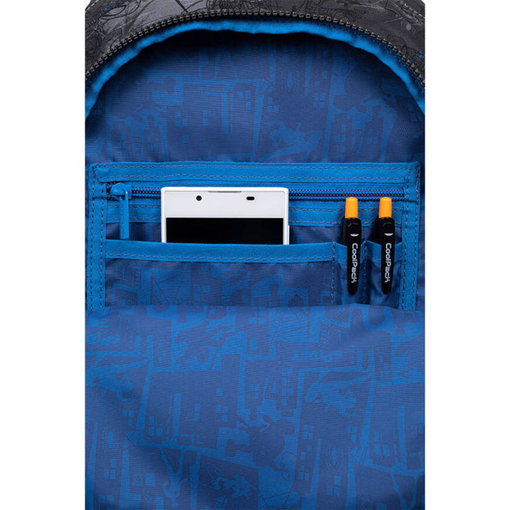 Mochila escolar Spiderman Coolpack, tamaño Jerry (15"), espalda contorneada, 3 compartimentos espaciosos, base reforzada, F029777