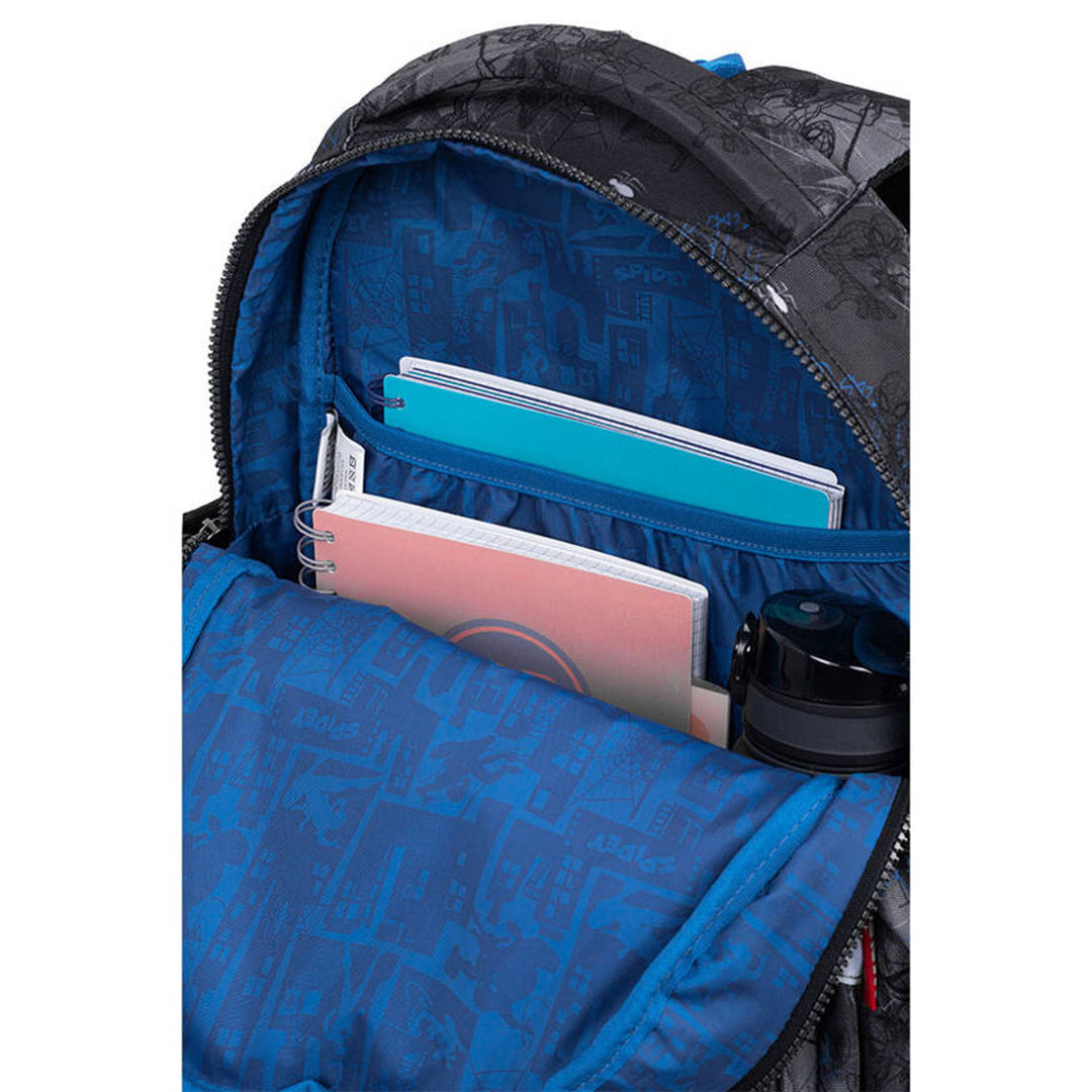 Mochila escolar Spiderman Coolpack, tamaño Jerry (15"), espalda contorneada, 3 compartimentos espaciosos, base reforzada, F029777