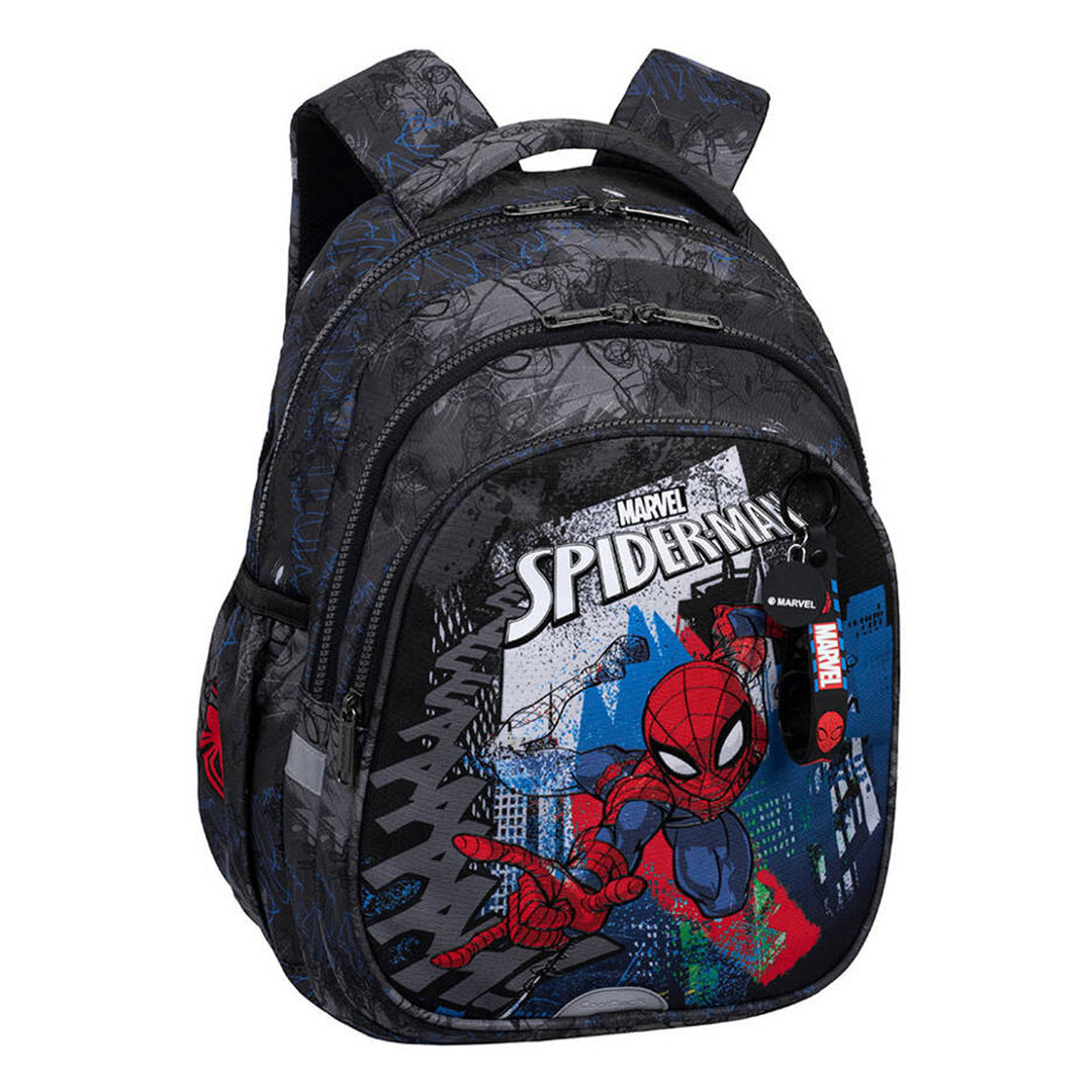 Mochila escolar Spiderman Coolpack, tamaño Jerry (15"), espalda contorneada, 3 compartimentos espaciosos, base reforzada, F029777