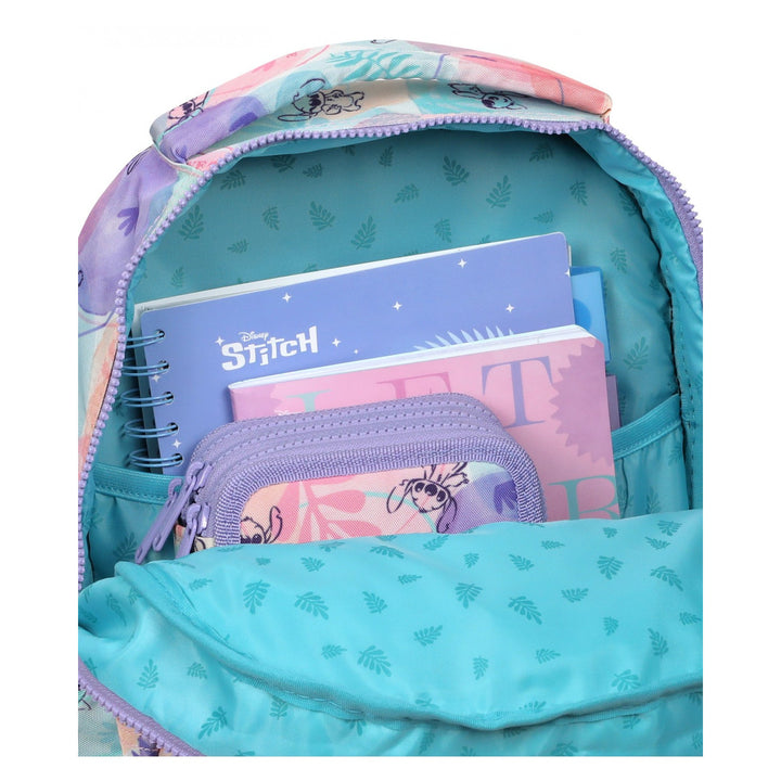 Set escolar Stitch Coolpack, mochila Jerry de dos compartimentos (15"), estuche Jumper 3 y bolsa deportiva para zapatillas