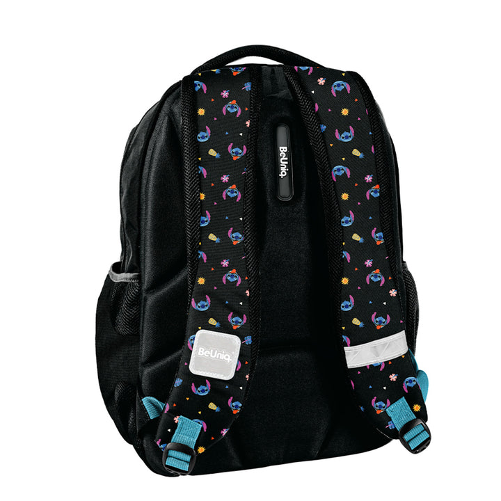 Set escolar Stitch Paso, mochila con tres compartimentos, compartimento para el portátil y base reforzada, estuche con gomas elásticas para el material escolar, bolsa para zapatos que se puede llevar a la espalda, DS26MM