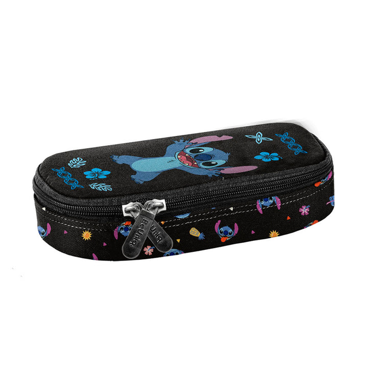 Set escolar Stitch Paso, mochila con tres compartimentos, compartimento para el portátil y base reforzada, estuche con gomas elásticas para el material escolar, bolsa para zapatos que se puede llevar a la espalda, DS26MM