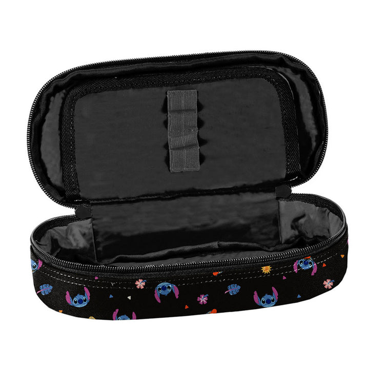Set escolar Stitch Paso, mochila con tres compartimentos, compartimento para el portátil y base reforzada, estuche con gomas elásticas para el material escolar, bolsa para zapatos que se puede llevar a la espalda, DS26MM