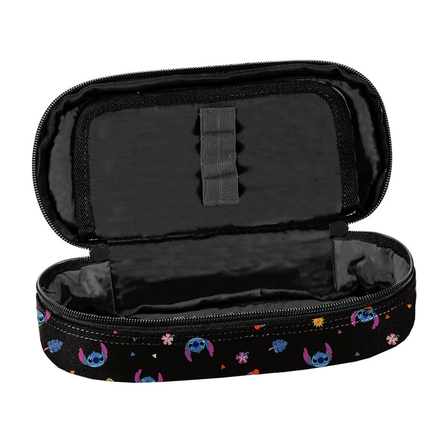 Set escolar Stitch Paso, mochila con tres compartimentos, compartimento para el portátil y base reforzada, estuche con gomas elásticas para el material escolar, bolsa para zapatos que se puede llevar a la espalda, DS26MM