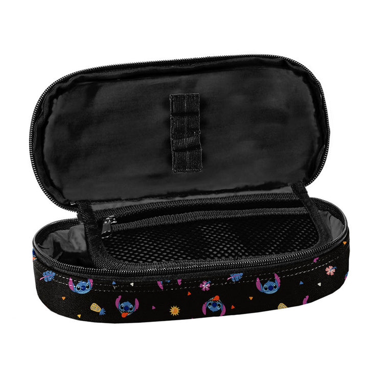 Set escolar Stitch Paso, mochila con tres compartimentos, compartimento para el portátil y base reforzada, estuche con gomas elásticas para el material escolar, bolsa para zapatos que se puede llevar a la espalda, DS26MM