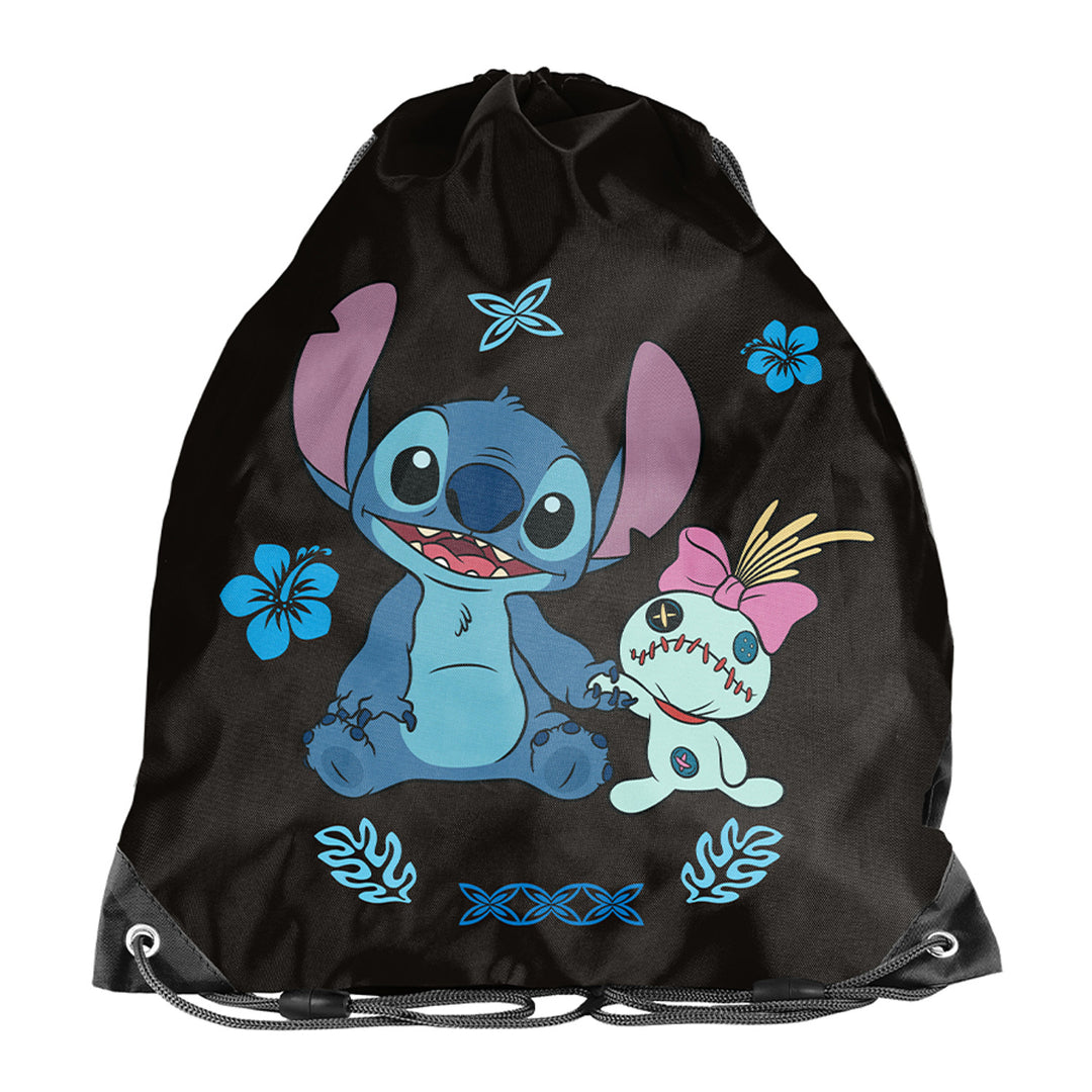 Set escolar Stitch Paso, mochila con tres compartimentos, compartimento para el portátil y base reforzada, estuche con gomas elásticas para el material escolar, bolsa para zapatos que se puede llevar a la espalda, DS26MM