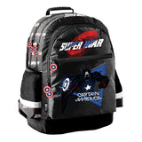 Set escolar Captain America Paso, mochila con dos compartimentos, elementos reflectantes y espalda reforzada, estuche sin material y con asas para los utensilios, bolsa para zapatos que se puede llevar a la espalda, AV26KK