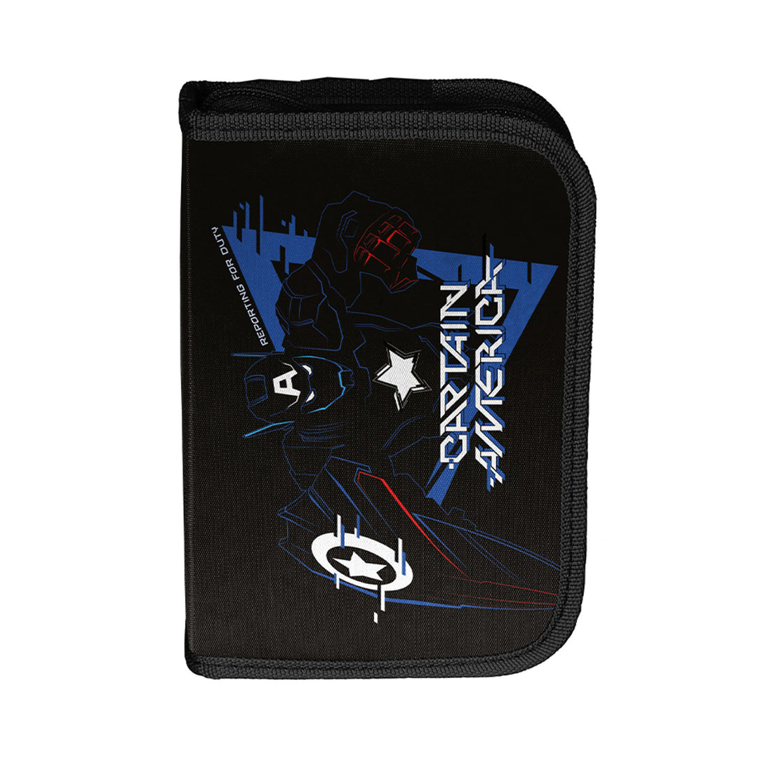 Set escolar Captain America Paso, mochila con dos compartimentos, elementos reflectantes y espalda reforzada, estuche sin material y con asas para los utensilios, bolsa para zapatos que se puede llevar a la espalda, AV26KK