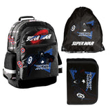 Set escolar Captain America Paso, mochila con dos compartimentos, elementos reflectantes y espalda reforzada, estuche sin material y con asas para los utensilios, bolsa para zapatos que se puede llevar a la espalda, AV26KK