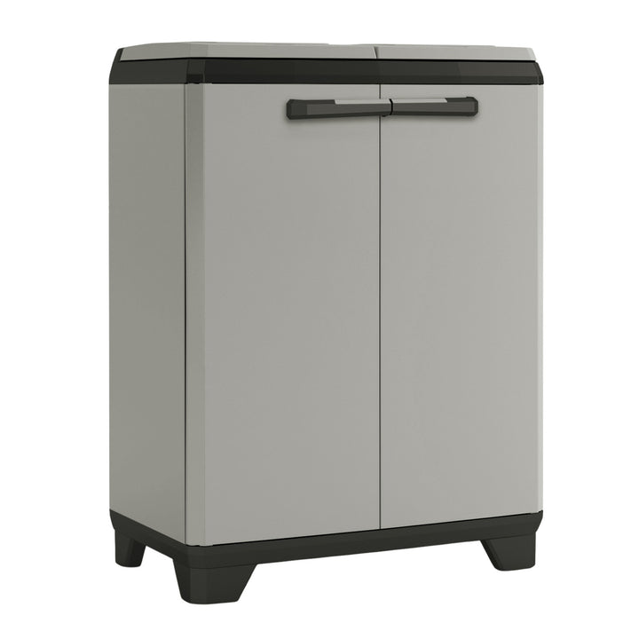 Armario para la clasificación de residuos Keter Planet, capacidad de 2 x 110 l, color gris, 68 x 39 x 92 cm, 246640