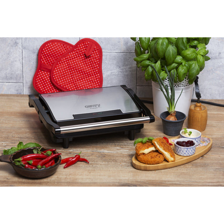 Parrilla eléctrica Camry, placas antiadherentes, potencia máxima de 2100 W, CR 3044