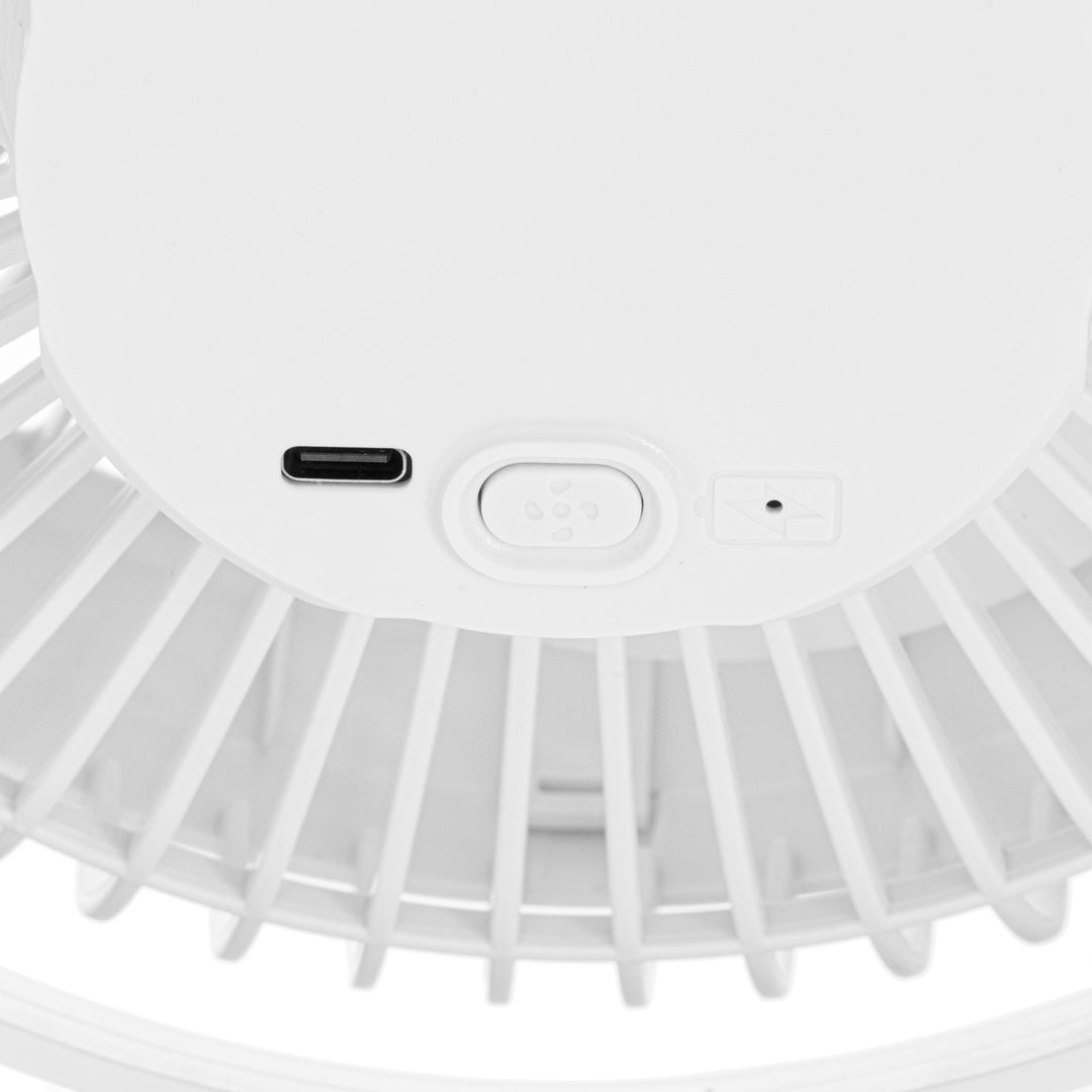 Ventilador de mesa con clip, recargable, 15,5 cm, giro de 360°, USB-C, Adler