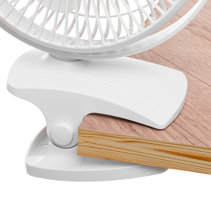 Ventilador de mesa con clip, recargable, 15,5 cm, giro de 360°, USB-C, Adler