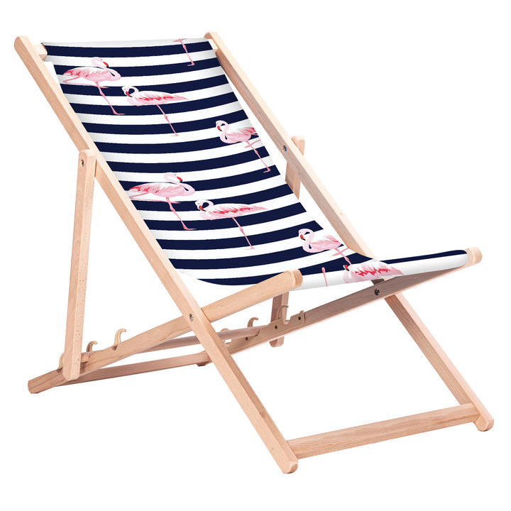 Tumbona clásica de haya GreenBlue GB183 con estampado Flaming