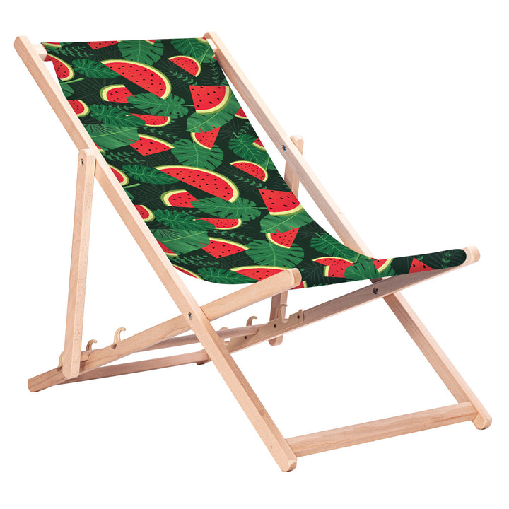 Tumbona clásica de haya GreenBlue GB183 con estampado de sandía