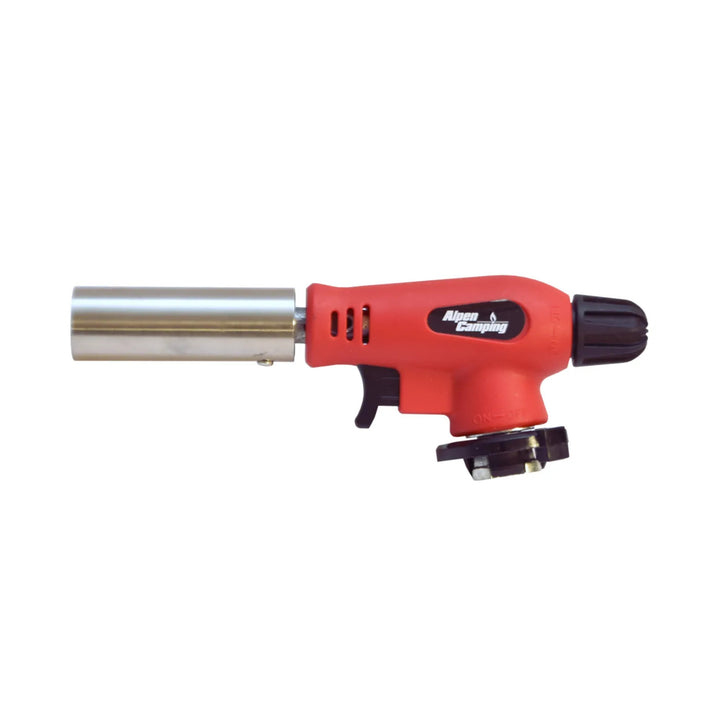 Quemador de cartuchos Alpen Camping, rango de trabajo de 360°, temperatura de la llama de 1300 °C, encendido piezoeléctrico, OLIMP + 4 cartuchos de gas de 227 g GreenBlue. Certificado: Pi 0875, conforme a la norma EN 417
