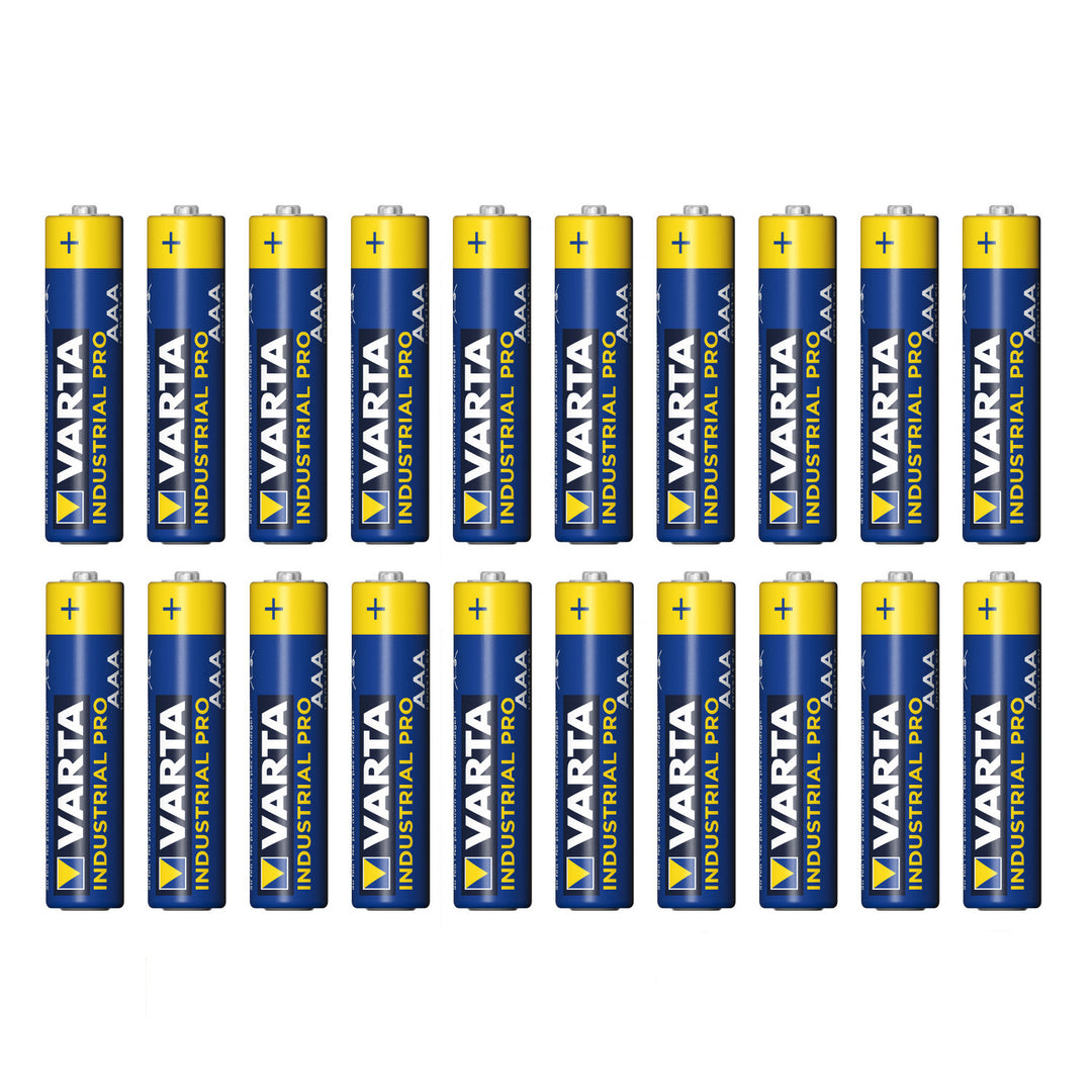20 pilas alcalinas R-03 LR03 AAA Varta Industrial 4003