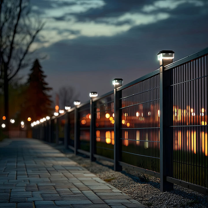Lámpara LED solar para poste GreenBlue, 80 x 80 mm, cubierta en forma de sobre, 3200 K, GB127 WW, 4 unidades
