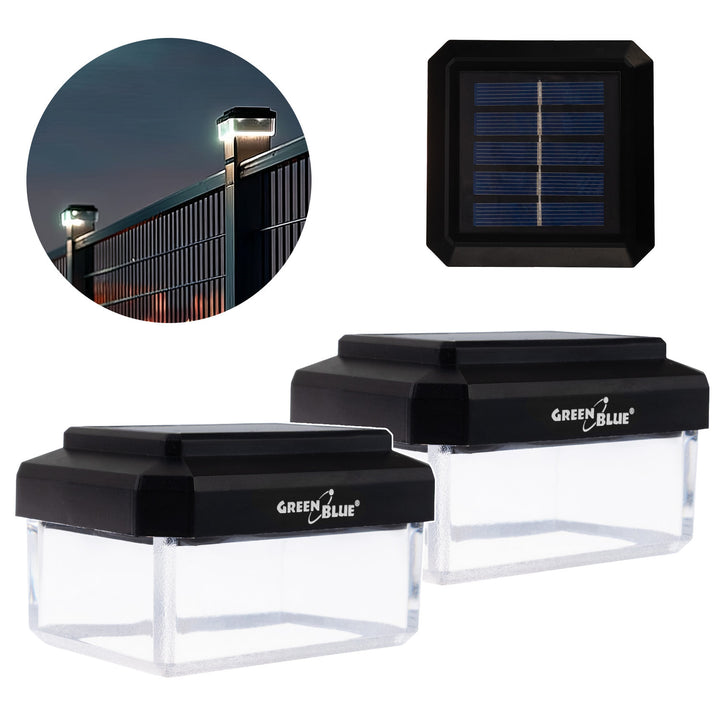 Lámpara LED solar para poste GreenBlue, 60 x 40 mm, cubierta en forma de sobre, 3200 K, GB125 WW, 2 unidades
