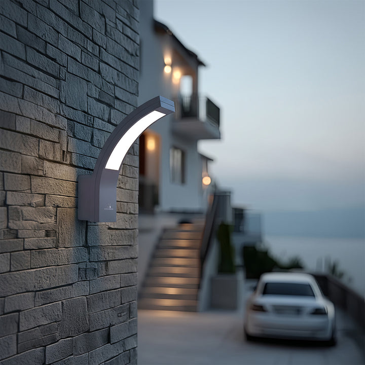 Lámpara LED para fachadas Maclean, 800 lm, 10 W, luz de color blanco natural (4000 K), color gris, MCE343 GR, 2 unidades