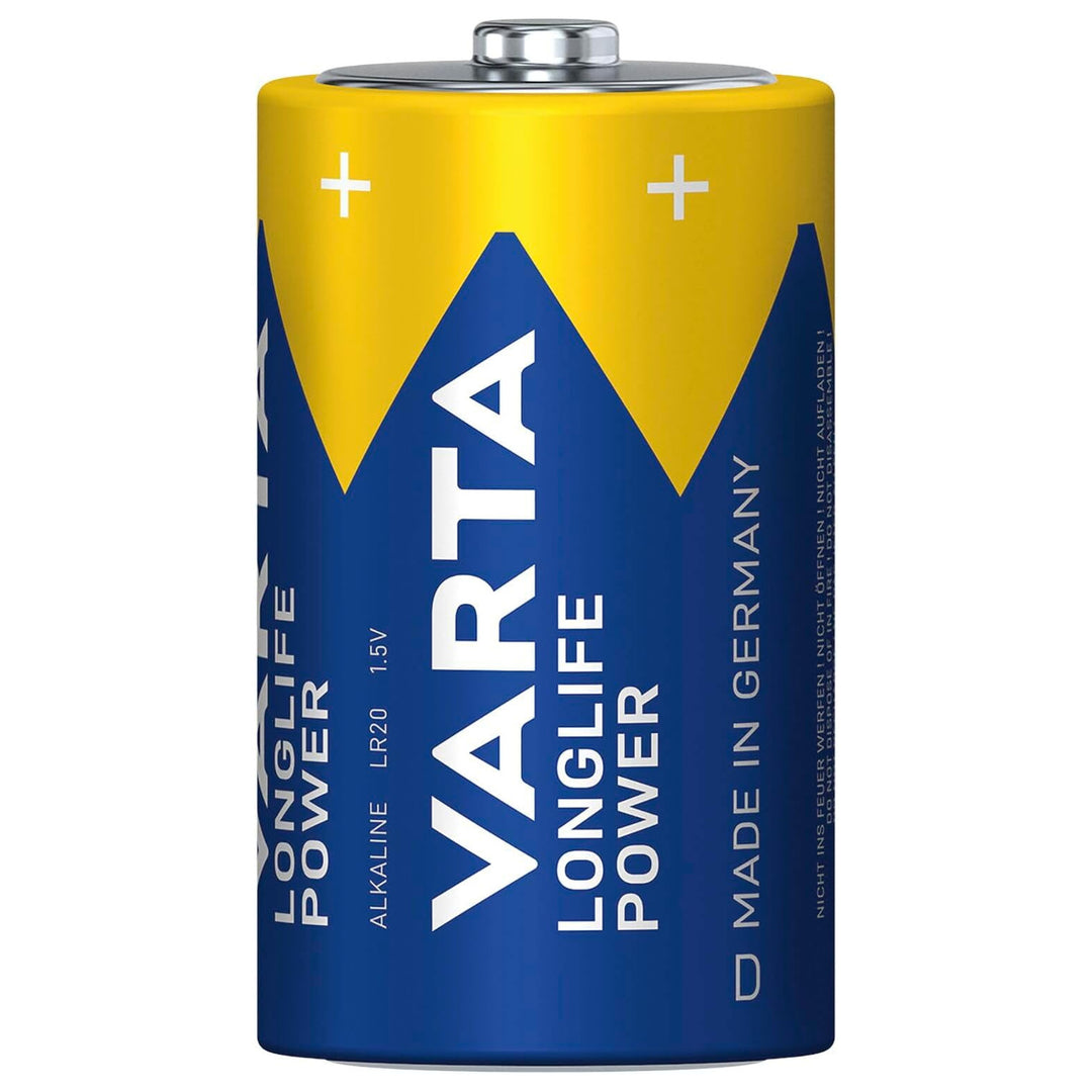 6 pilas R-20 R20 D de 1,5 V alcalinas Longlife Power de Varta