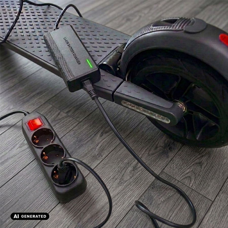 Cargador universal / Fuente de alimentación Maclean Energy, para patinetes, 42 V CC, 2 A, máx. 85 W, carga rápida, 6 enchufes, MCE667