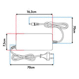 Cargador universal / Fuente de alimentación Maclean Energy, para patinetes, 54,6 V CC, 2 A, máx. 110 W, carga rápida, 6 enchufes, MCE665