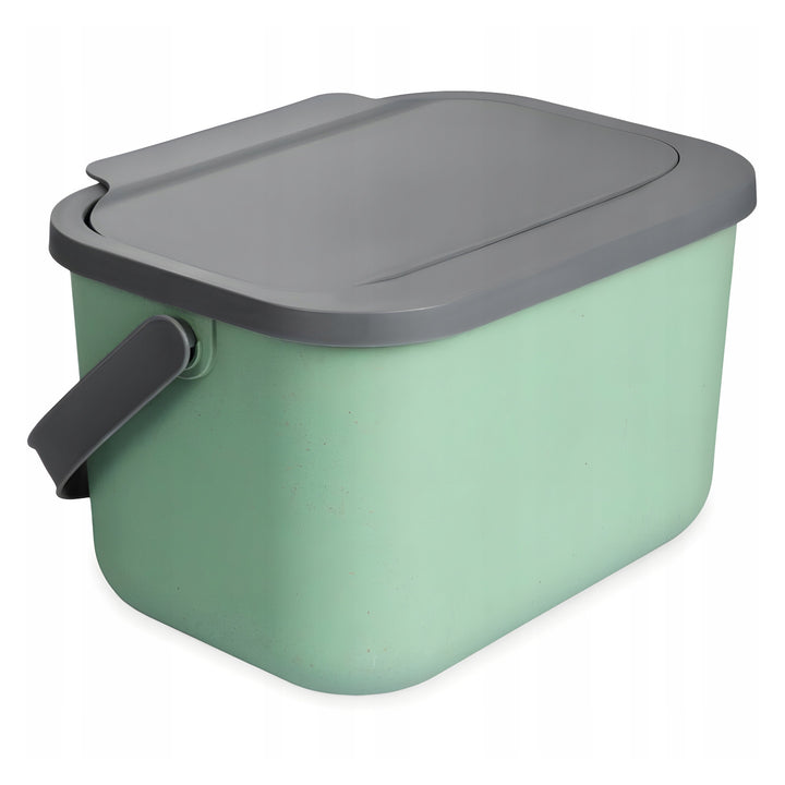 Contenedor para residuos orgánicos de 6 l, verde y gris, Bini Practic + 5 filtros de carbón Practic