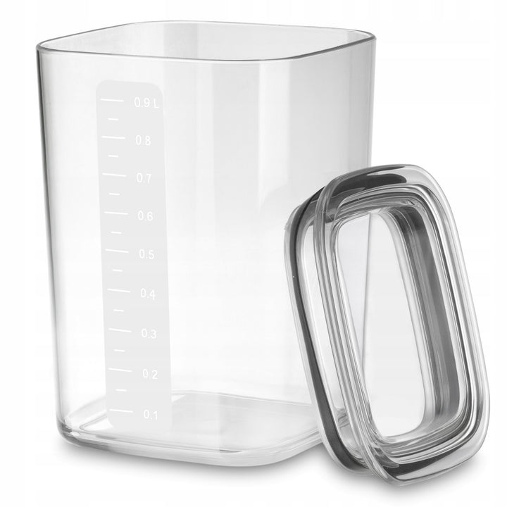 Recipientes de cocina Practic, para productos a granel, capacidad de 0,6 l, 0,9 l y 1,5 l, con tapas con junta de estanqueidad,