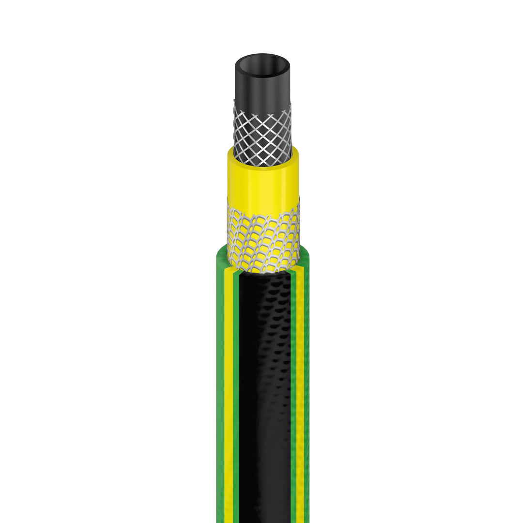 Carro para manguera Cellfast Aluplus de 1/2" y 60 m + manguera de jardín Cellfast Green ATS2 de 1/2" y 50 m + juego con aspersor recto Cellfast Basic de 1/2"