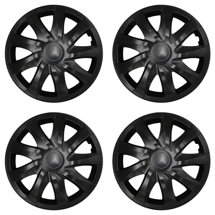 Tapas universales de 15'' NRM DRACO negro mate, 4 unidades