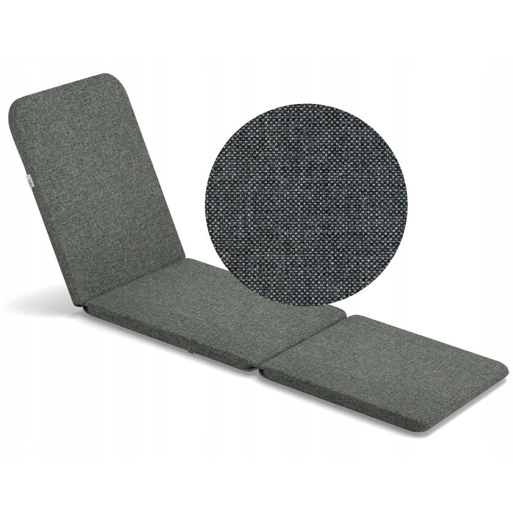 Cojín para tumbona Jaipur, color gris oscuro, tejido S-550, tamaño 190 x 60 cm, dos sistemas de fijación, impermeable, lavable en su totalidad, Jaipur Melange S-02A