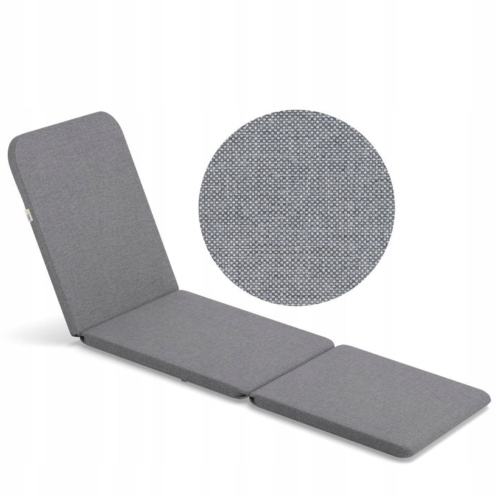 Cojín para tumbona Jaipur, color gris, tejido S-550, tamaño 190 x 60 cm, dos sistemas de fijación, impermeable, lavable en su totalidad, Jaipur Melange S-03