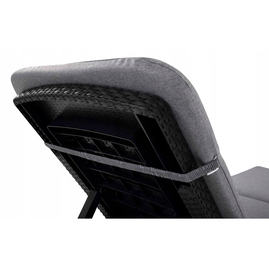 Cojín para tumbona Jaipur, color gris, tejido S-550, tamaño 190 x 60 cm, dos sistemas de fijación, impermeable, lavable en su totalidad, Jaipur Melange S-03